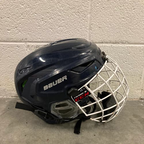 Used Navy Blue SM/MD Bauer Hyperlite Helmet