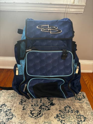 Boombah super pack backpack navy/carolina blue