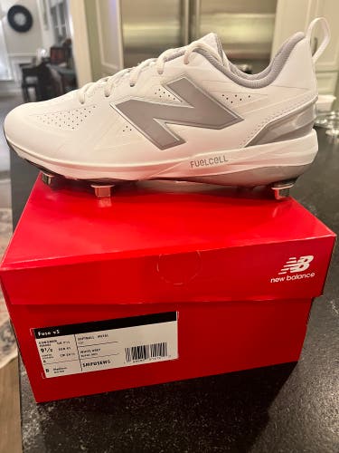 White Women's Size M 8.5 (W 9.5) New Balance Low Top Metal (New)