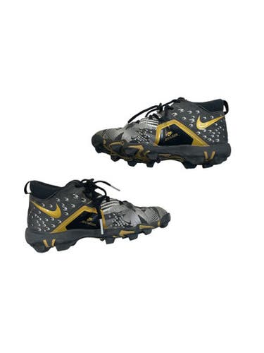 Used Nike ALPHA Jr FB Cleats Black And Gold Junior 05.5 11873-S000232682