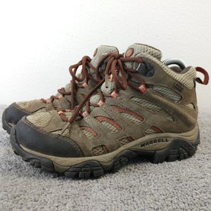 Merrell Moab Mid Waterproof Hiking Trail Boots Womens Size 8.5 Lace Up Brown