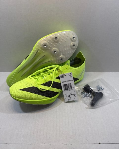 adidas Adizero Prime SP 3 Strung Lucid Lemon Black W/Spikes Men's Sz 7.5 IH5800
