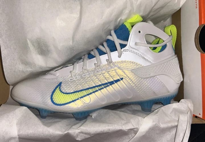 Nike White blue neon yellow Unisex Size M 9 (W 10) Adult mid Top Cleats Huarache New
