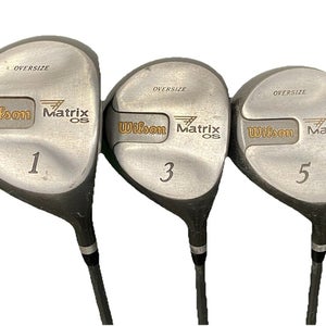 Wilson Matrix OS Wood Set 10* Driver, 3w, 5w RH Senior Flex Graphite New Grips