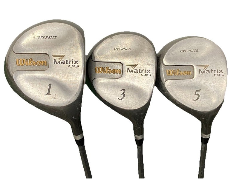 Wilson Matrix OS Wood Set 10* Driver, 3w, 5w RH Senior Flex Graphite New Grips