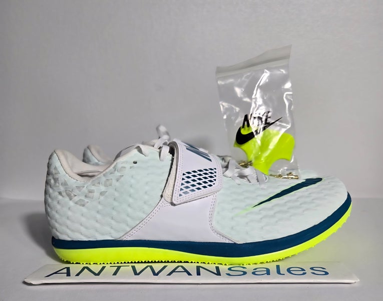 Nike Zoom High Jump HJ Elite White Green Track Spikes FZ9636-100 Men Size 10 US