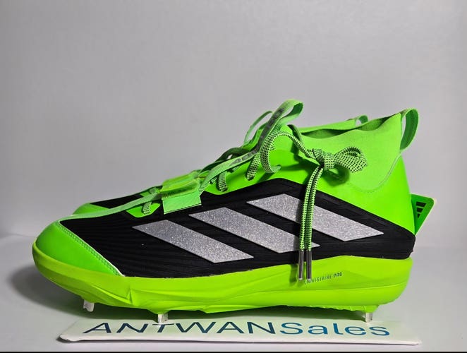 Adidas Adizero Edge + METAL Solar Green/Black Baseball Cleats JS4119 Men's 12