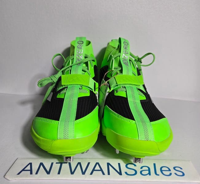 Size 12 - Mens Adidas Adizero Edge+ Solar Green Black Baseball Cleats - JS4119 adidas Adizero Edge+ Solar Green Silver Metallic Black for  main image 4