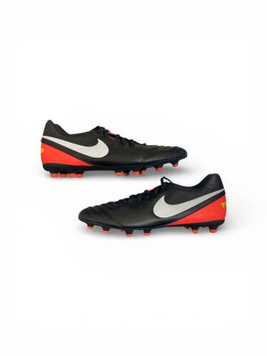 Used Nike TIEMPO Soccer Cleats Black And Orange Senior 11 11873-S000228294