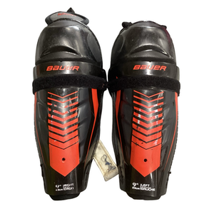 Used Bauer LIL SPORT Youth Shin Guards Black 9" 11613-S000177288