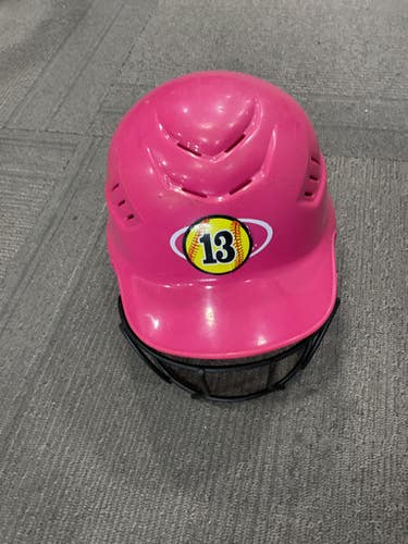 Used Rawlings CFTBH-R1 Batting Helmet w/Mask Pink SM 11614-S000231167