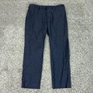 Incotex Pants Mens 40x28 Blue Classic Fit Dress Flat Front Straight Leg Formal