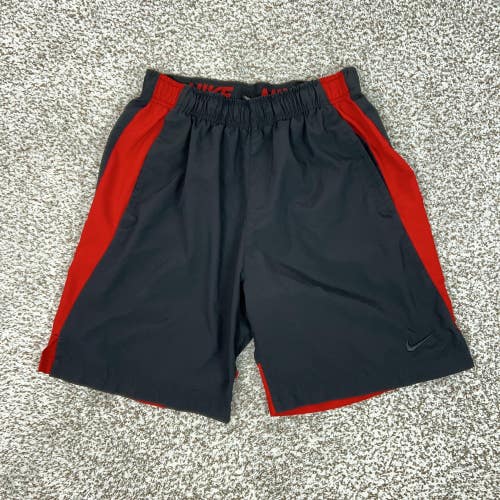 Nike Shorts Mens Medium Black Red Dri-FIT Basketball Running Gym Athletic Sport