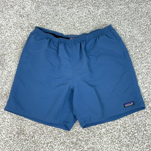 Patagonia Sjprts Mens Large Blue Baggies Mesh Lined Elastic Drawstring Hiking 6"