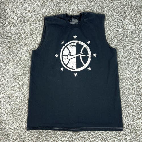Nike Shirt Mens Medium Black Basketball Tank Top Sleeveless Athletic Gym Graphic