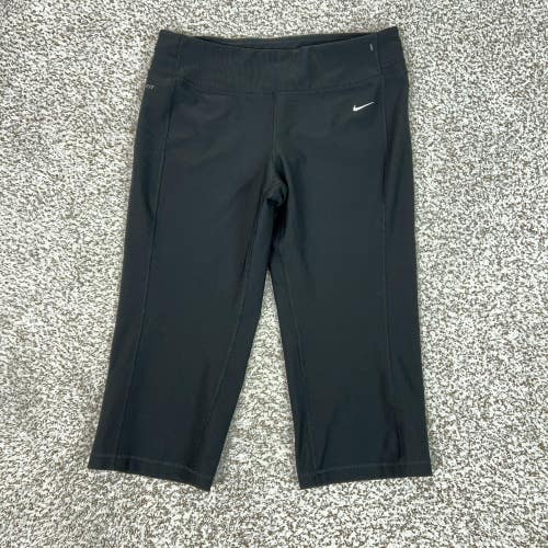 Nike Pants Women Medium Black Dri-FIT Capri Leggings Running Gym Yoga Workout