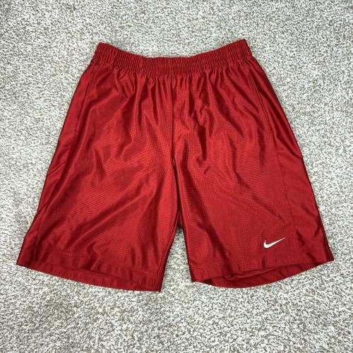 Nike Shorts Mens Large Red Basketball Dazzle Gym Sports Swoosh Logo Workout