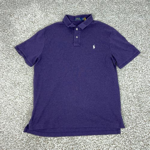 Polo Ralph Lauren Polo Shirt Mens Large Purple Short Sleeve Pony Logo Casual