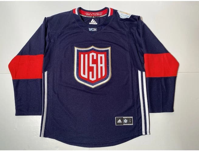 Adidas Hockey Team USA 2016 World Cup Dark Navy Alternate Jersey Men’s Size L