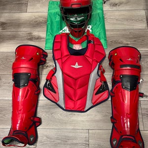 All Star MVP-PRO Series 12-16 Y/O Baseball Catchers Gear Red Navy Blue  (Intermediate)