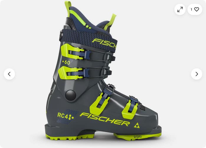 NEW Fischer RC4 60 JR Ski Boots size 25.5 mondo /US 7.5  grip walk