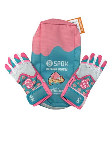 Used PEACH BATTING GLOVES BB/SB Batting Gloves Pink SM 11835-S000204831