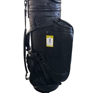 Used LEATHER STAND BAG Mens Cart Bag Black 11835-S000204330