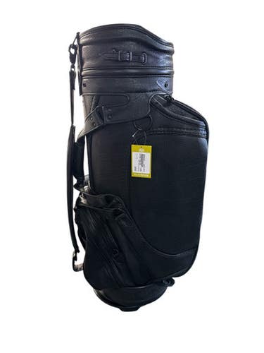Used LEATHER STAND BAG Mens Cart Bag Black 11835-S000204330