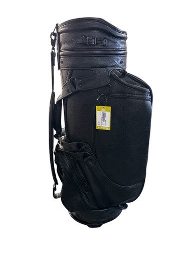 Used LEATHER STAND BAG Mens Cart Bag Black 11835-S000204330