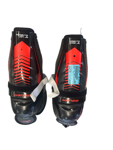 Used Bauer LIL SPORT SHINGUARDS Youth Shin Guards Black 9" 11682-S000126928