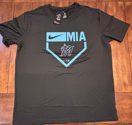 Miami Marlins Dri-Fit Short Sleeve Tee Adult XXL NWT