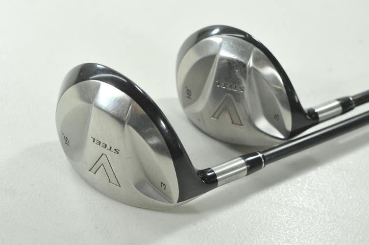 LEFT HANDED TaylorMade V Steel 3 and 5 Fairway Wood Set Regular Graphite #212067