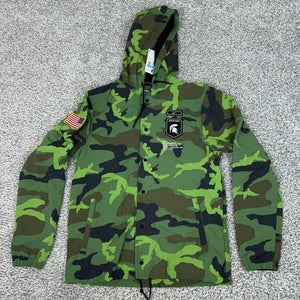 Michigan State Spartans Jacket Mens Medium Camo NCAA Football Nike Military Top