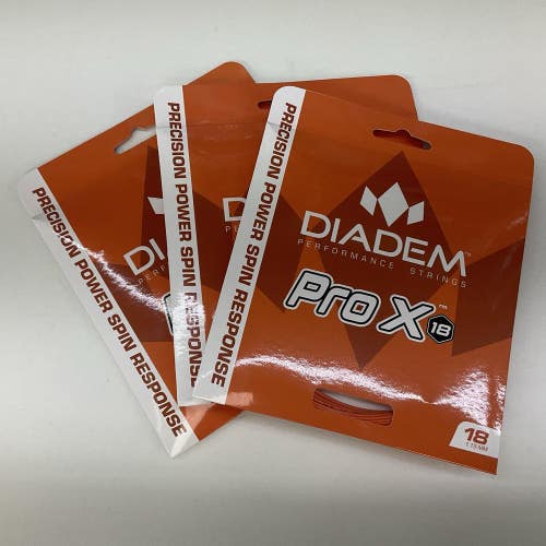 Diadem Pro X 18g, 1.15mm Orange 3 Pack Tennis String