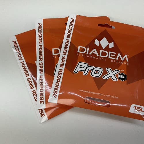 Diadem Pro X 15L, 1.35mm Orange 3 Pack Tennis String