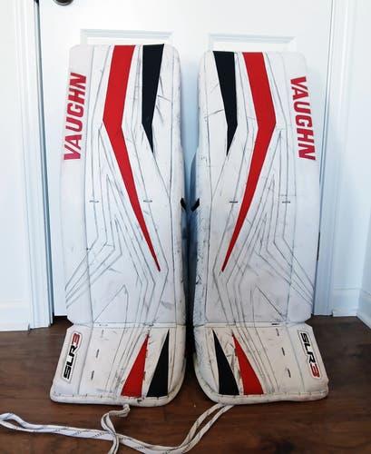 Vaughn SLR3 35+2 Pro Carbon Goalie Leg Pads Pro Stock white red Blackwood Bauer xl (used)