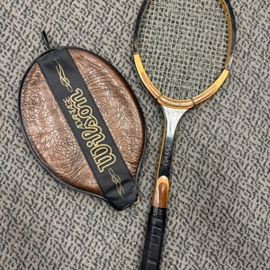 Adult Vintage Wood Wilson Advantage Tennis Racquet (Used) with cover