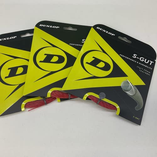3 Pack Dunlop S-Cut Performance & Durability 17g/1.25mm Red