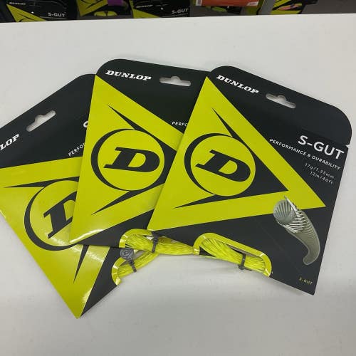 3 Pack Dunlop S-Cut Performance & Durability 17g/1.25mm Yellow