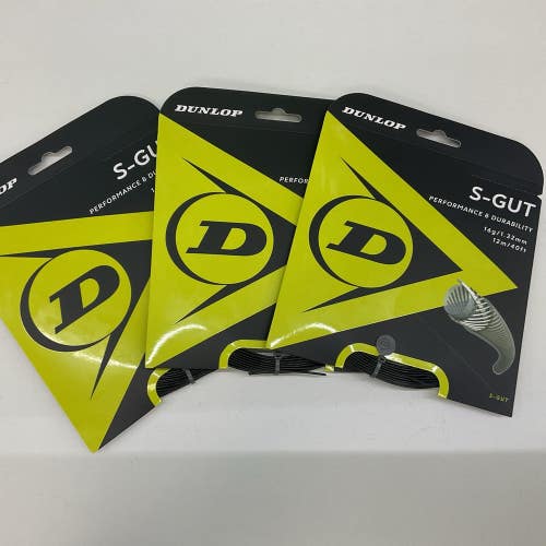 3 Pack Dunlop S-Cut Performance & Durability 16g/1.32mm Black