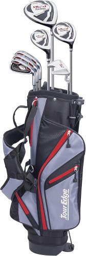 Tour Edge HL-J Junior Complete Golf Set with Bag (Left Hand) Red Ages 9-12