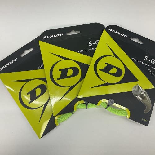 3 Pack Dunlop S-Cut Performance & Durability 17g/1.25mm Green