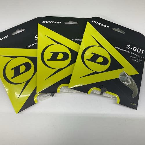 3 Pack Dunlop S-Cut Performance & Durability 18g/1.19mm White