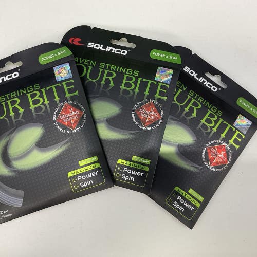 3 Pack Solinco Tour Bite Diamond Rough 16g/1.30mm Polyester