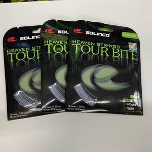 3 Pack Solinco Tour Bite 16Lg/1.30mm Polyester Silver