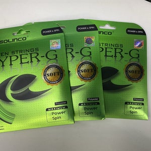 3 Pack Solinco Hyper-G Soft Polyester 18g/1.15mm Green