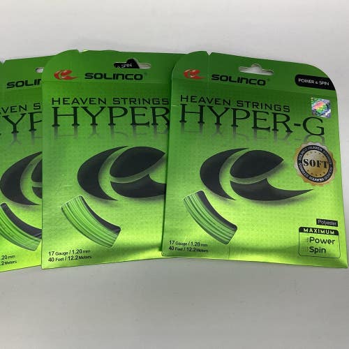 3 Pack Solinco Hyper-G Soft Polyester 17g/1.20mm Green