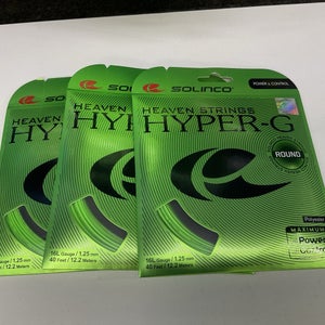 3 Pack Solinco Hyper-G Round Polyester 16Lg/1.25mm Green