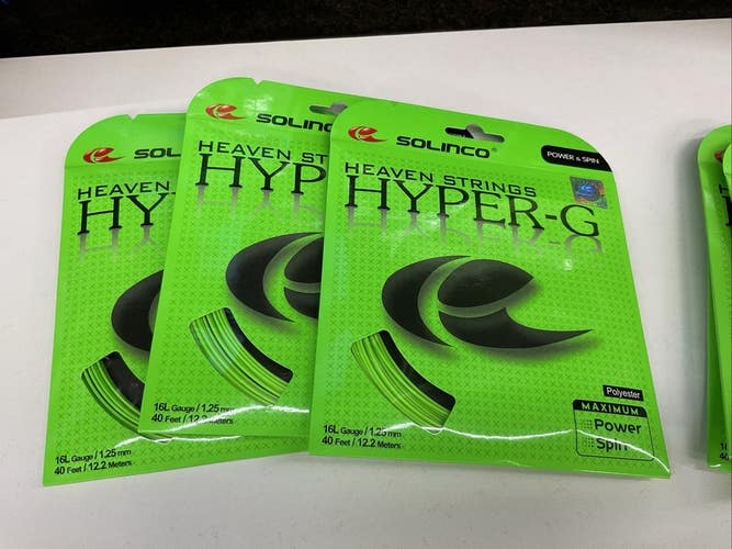 3 Pack Solinco Hyper-G 16Lg/1.25mm Polyester Green
