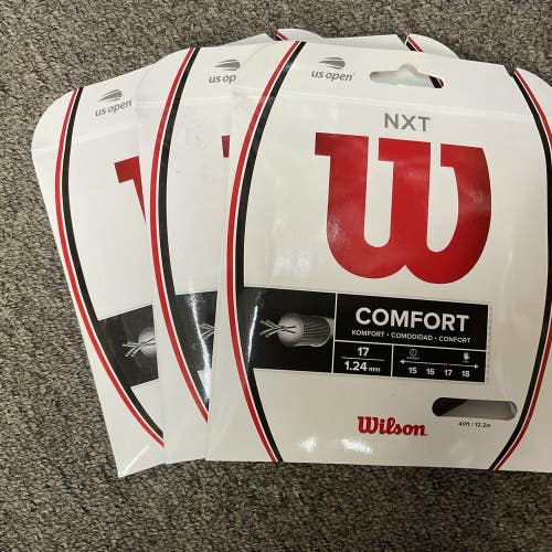 Wilson NXT Comfort 17g 1.24mm Black 3 Pack Tennis String